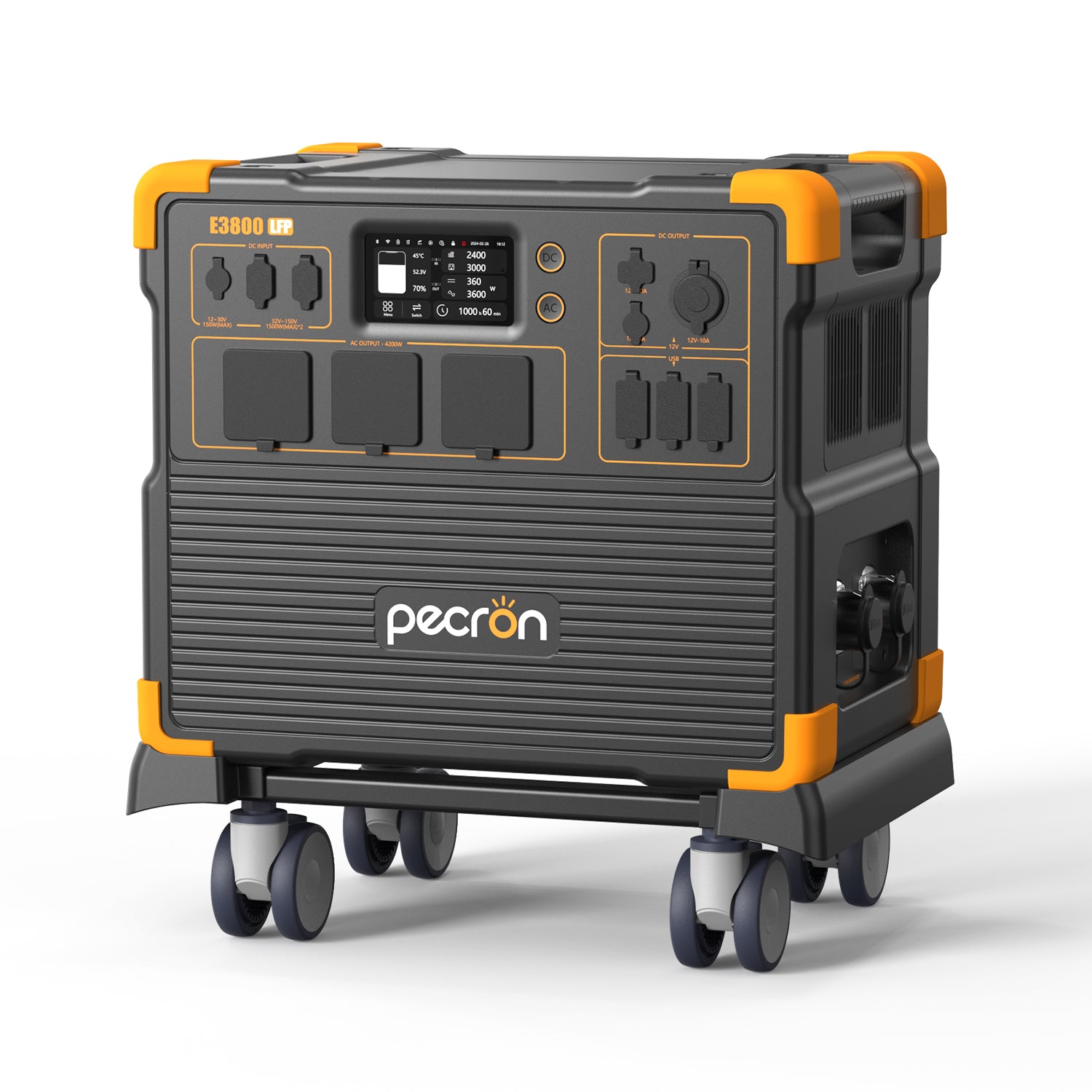 PECRON E3800LFP Portable Power Station 4200W 3840Wh with Free Cart